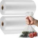 1000 Count 10 x 14 Inches Plastic Produce Bags, Clear Plastic Produce Bag Roll for Bread, Fruits, Vegetable, Kitchen, 500 Bags x 2 Rolls