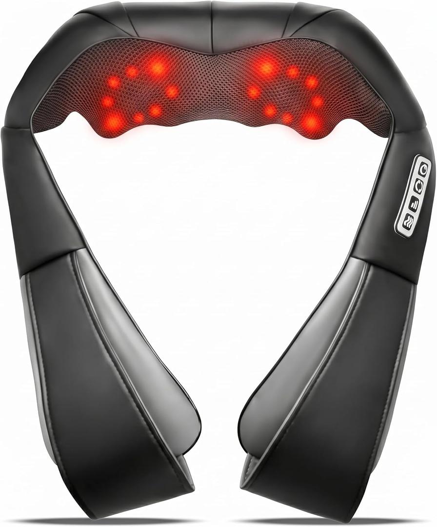 UFFAE Shiatsu Neck and Back Massager with Heat, Electric Deep Tissue Kneading Neck and Shoulder Massage (NOT Cordless)