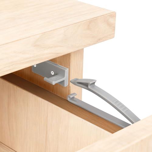 Coolrunner Thickened Version Child Safety Drawer Locks, 8 Pack Safety Invisible Drawer Latches with Strong Adhesive and Screw for Baby Care, Only fit for Some Drawers, Please See Below Before Buying