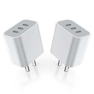 iPhone 16/17 Charger Block,USB C Charger [2 Pack] 35W 3-Port Wall Cube Fast Type C Charging Block PD Power Adapter for iPhone 17/17 Pro Max/16/16Pro/15/15Pro/14 Pro Max/13/12/11, iPad,Galaxy,Pixel 4/3