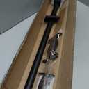 1" Curtain Rod Telescoping Single Drapery Rod 36-72 Inches, With Square Heavy Duty Aluminum Alloy Finials, Matte Black