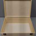 DAJAVE Unfinished Wooden Box, 12x9x5 Inch Large Wooden Box with Hinged Lid and Front Clasp, Pine Wood Box DIY Craft Stash Boxes for Arts Hobbies and Home Storage