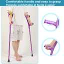 Forearm Crutches Pair Folding Forearm Crutches Anti-Drop Cuff Reduces The Hassle of Picking Up Forearm CrutchComfortable Grip and Wear-Resistant, Non-Slip Forearm Crutches (Violet)