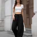 ELLEVEN Women's Cotton Barrel Leg Sweatpants with Elastic Waist, Drawstring, and Pockets  Casual Baggy Joggers (XS)