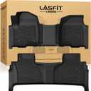 LASFIT Floor Mats 2019-2026 for Chevy Silverado/GMC Sierra 1500, 2020-2026 2500HD 3500HD, Only Double Cab/Bench Seat (Only Fit with Rear Under-Seat Storage, But Not Fit 2nd Row Plastic Storage)