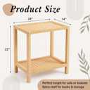 BreezeHug Rattan Side Table, 22 x 14 x 24 Inch Rectangular Wicker End Table, Natural Woven Boho Coastal Accent Nightstand with 2 Tier Shelf, Farmhouse Bedside Nightstand for Bedroom Living Room Decor