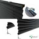 Dulepax RV Blinds - Pleated Shades, 32" W x 24" L Black RV Window Shades for Camper, Travel Trailers, Motorhome's Window