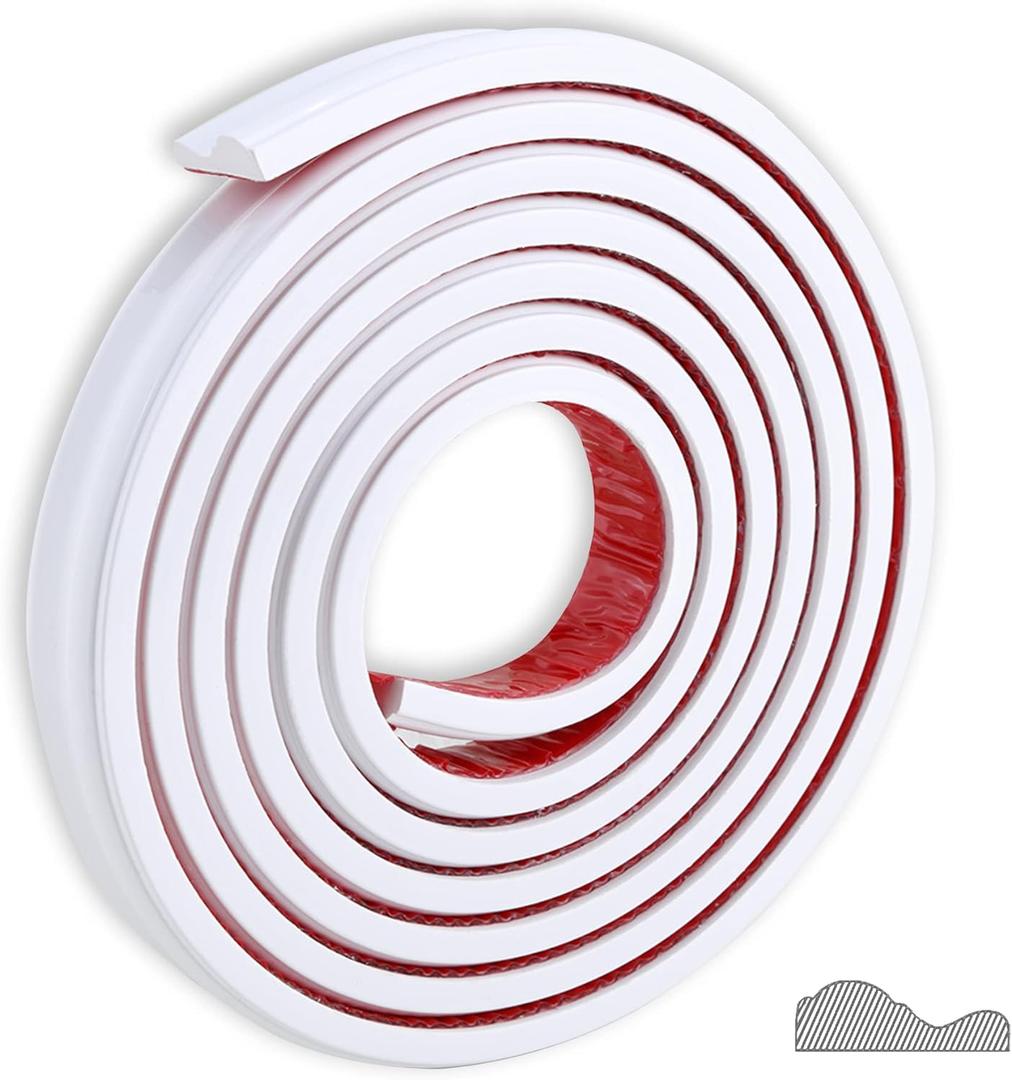 Peel and Stick Chair Rail Molding, Self-Adhesive Wall Trim for Home Decoration & Wall Protection, 3m x 3cm (White)