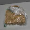 Summer Straw Purse Beach Shoulder Bags for Women Cute Wicker Woven Basket Tote Box Purse Vacation Handbag