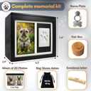 Pet Urns for Dogs & Cats | Black Bamboo Pet Cremation Box with Hair Keepsake Case | Dog Ashes Urn Set with Paw Print Kit | Photo Album & ID Plate | Pet Memorial for Dogs or Cats up to 150 lbs