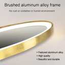 Gold Bathroom Round LED Mirror with Lights Gold Frame 20 Inch Round Lighted Mirror for Bathroom Wall Round Vanity Lighted Mirrors 3 Color Dimmable Anti Fog Bathroom Light up Smart Circle Mirror