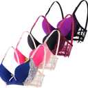 YooMee Push Up Bra for Women,Lace Bras with Underwire Cups,Comfort Padded T-Shirt Bra Add One Cup 34B