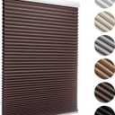 MYshade Cordless Blackout Cellular Shades for Windows, Honeycomb Window Shades with Thermal Insulation, Child & Pet Safe Room Darkening Shade, Easy Install, 26" W x 36" H, Taupe