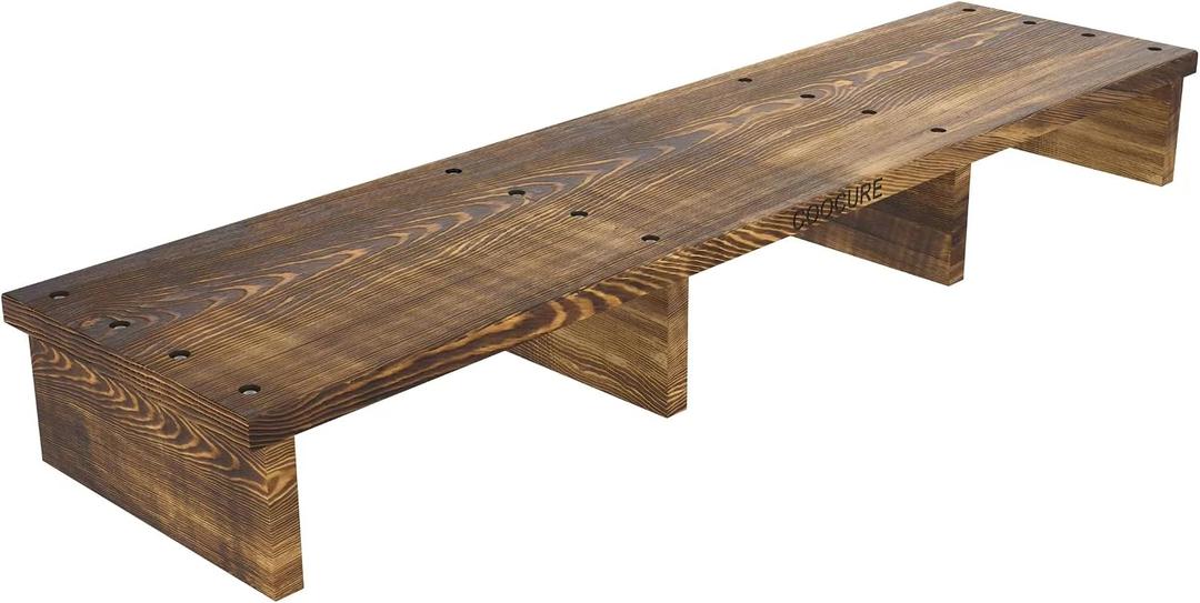 39IN Long Wooden Step Stool for Elderly, Half Wooden Riser Step Stool for High Bed, Bathroom, Kitchen and Living Room, 400LBs Loading(39.0" L*11.5" W*4.6" H)