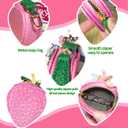 Strawberry Coin Purse Charm Leather Change Purse with Keychain, Cute Fruit Coin Pouch with Zipper, Mini Fruit Bag Charm Coin Purse for Women (Strawberry, pink)