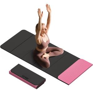 LVME Foldable Yoga Mat, 71"x24"x1/3" Thick(8mm), Non Slip Exercise Mat | SGS Certified POE, Fitness Travel Mat, Easy To Store, Foldable for Exercise, Yoga, Pilates, Home Workouts