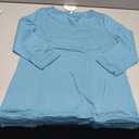 ANRABESS Womens 3/4 Length Sleeve Tops V Neck Basic Tee Shirts 2025 Spring Summer Dressy Casual Tunic Blouses Outfits Lake Blue Small Size S