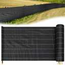 2ft x 100ft Silt Fence Black Silt Fence with 11 Wooden Stakes for Agricultural Fencing, Erosion Barrier, Durable PP Polypropylene Fabric
