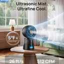 DREO TurboCool Misting Fan 516, 5 Drop Cooling Fans that Blow Cold Air