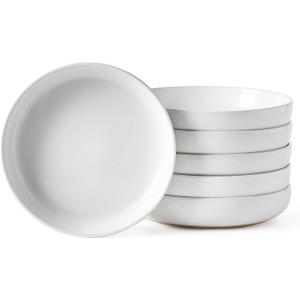 famiware Milkyway 33 oz Bowl Set, Pasta Bowls Set of 6, Salad Bowls Perfect for Your Friend for Housewarming, Thanksgiving, Christmas, White