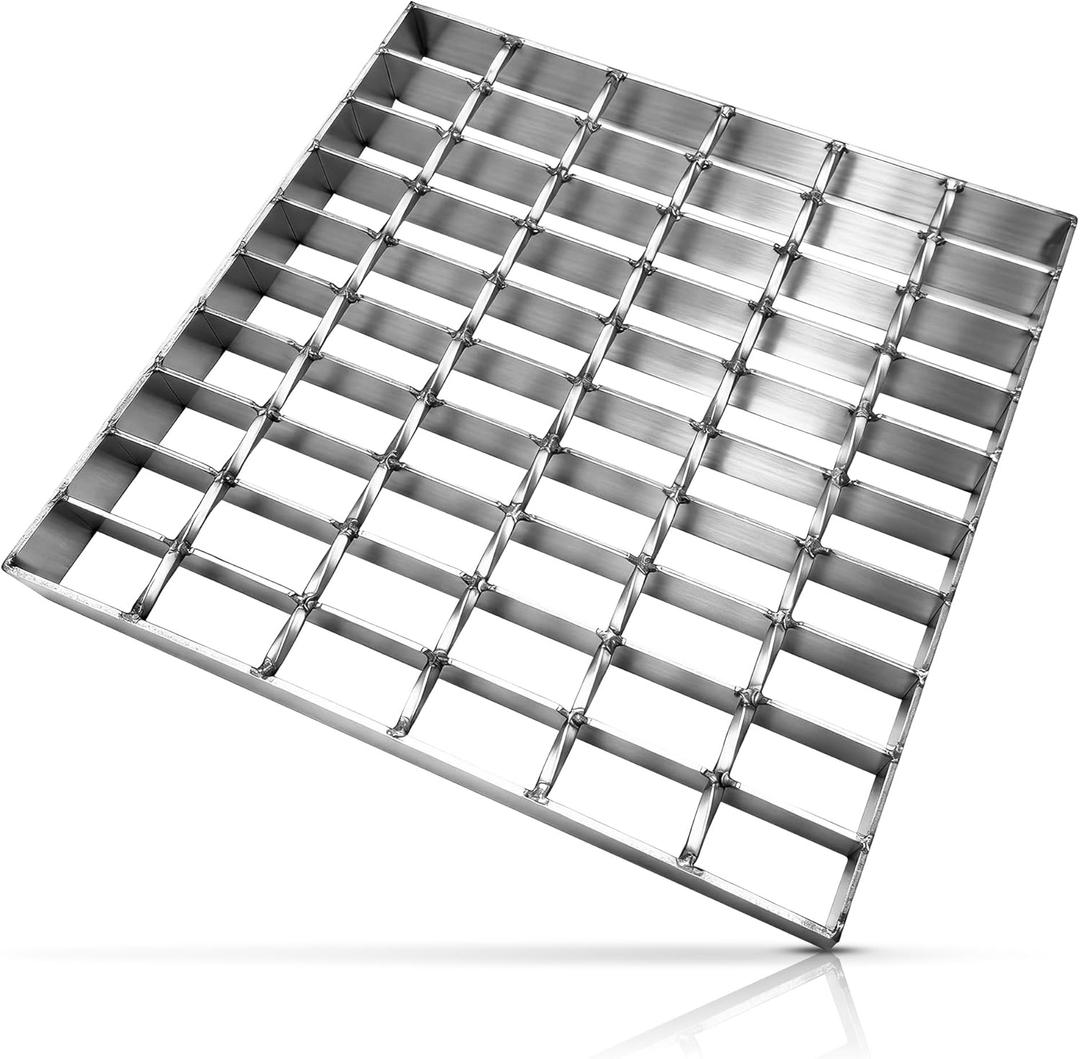 Stainless Steel Drain Grate Heavy Duty 24" × 24" Square Outdoor Drain Cover for Garage, Sewer, Downspout, Driveway