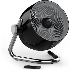 Vornado Pivot6 Whole Room Air Circulator Fan with 4 Speeds, Remote Control, Rotating Axis, Black