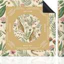 Tropical Floral Botanical Leopard Mahjong Mat for Table, Maximalist Jungle Animal Cheetah 31.5" x 31.5" Non-Slip & Noise Reduction Mahjong Mat for Poker Dominoes Cards & Board Games