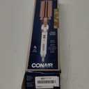 Conair Double Ceramic 3 Barrel Curling Iron, Hair Waver, Create Beachy Waves, Long-Lasting Natural Tight Waves for all Hair Lengths, White / Rose Gold