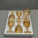 Vintage Wine Glasses Set of 6, 10 Ounce Colored Glass Water Goblets, Unique Embossed Pattern High Clear Stemmed Glassware Wedding Party Bar Glass Drinking Cups Fancy Wine Glasses Amber