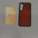 Carveit Wood Case for Galaxy S25 Case 2025 [Natural Wood & Black Soft TPU] Shockproof Protective Cover Unique Wooden Design Compatible with Samsung S25 (American Flag-Rosy)