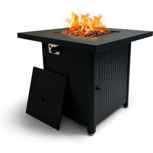 GasOne Propane Fire Pit Outdoor Heater  28-inch Large Tabletop Fire Pit for Outdoor Use  52,750 BTU Gas Fire Pit with Lava Rocks and Fire Pit Cover Lid  Warmth and Ambiance