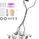 20" Pressure Washer Surface Cleaner with 5 Nozzles Water Broom - Stainless Steel Surface Cleaner for Pressure Washer Attachment for Concrete, Patio, Sidewalk, Deck and Driveways, 4000 PSI
