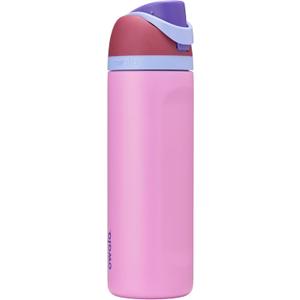Owala FreeSip Insulated Stainless Steel Water Bottle with Straw for Sports and Travel, BPA-Free Sports Water Bottle, 24 oz, Plum/Orchid, Electric Orchid