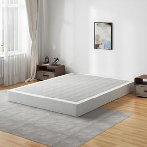 7 Inch Box Spring Queen Size Bed Base, 3000lbs Heavy Duty Queen Box Spring Metal Mattress Foundation, Tool-Free Easy Assembly, Noise Free
