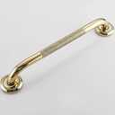 Textured Shower Grab Bar, 24-Inch Bathroom Support Rail, Stylish Bathtube Anti-Slip Safety Armrest Hand Rail, Polished Gold Finish, Good for Senior, Kids, Elderly