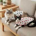 DENTRUN Soft Sphynx Cat Shirt, Breathable Heart Pattern Apparel for Cats | Perlin sleeves, breathable soft pajamas, cat clothes for cats only, Medium
