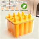 Popsicles Molds with Lid and Bin 9 Pieces Reusable Easy Release Entire Homemade Popsicle Molds Odorless Ice Pop Maker BPA Free