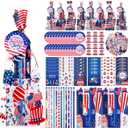 Supervitae 194 Pcs 4th of July Party Favors Patriotic Goodie Bags Fillers Independence Day Notebook Pencil Sticker Memorial Day Prizes