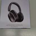 Active Noise Cancelling Headphones,120H Playtime Bluetooth 6.0 Wireless Headphones with Power Display & 6-Mic ENC Calls, 360 Spatial Audio Over Ear Headphones Foldable Headset for Travel Office Game (Black)