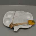 Mud Pie Figural Muffin Tray Set Bakers, pan 7 1/2" x 11" | spatula 8", WHITE