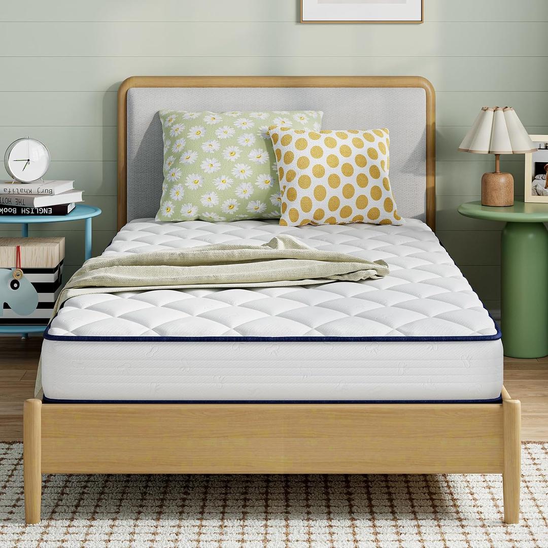 Novilla 8 inch Full Size Mattress, Foam and Spring Hybrid Full Mattress with Adaptive Foam for Pressure Relieving & Breathable Comfort, CertiPUR-US Certified-Ideal for Youth & Guest Rooms (White) Novilla 8 inch Full Size Mattress, Foam and Spring Hybrid Full Mattress with Adaptive Foam for Pressure Relieving & Breathable Comfort, CertiPUR-US Certified-Ideal for Youth & Guest Rooms (White)