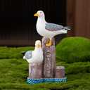 Mini Couple Seagull Statue - Small Resin Home Entrance Decoration -, Coffee Table Decor,Coastal DecorWarm Gift to symbolize Love and Welcome, Decorate Living Room, Bedroom, Desk.