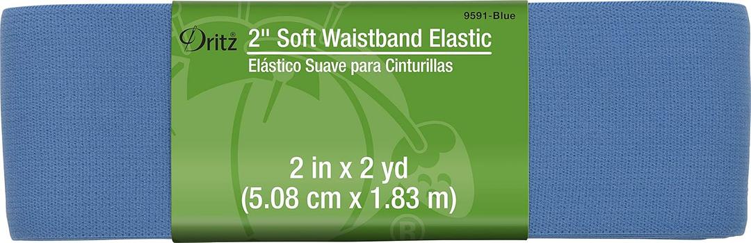 Dritz 2" Soft Waistband Elastic, 2-Yards Long, Blue