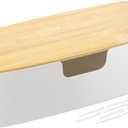 Large Cable Management Box - Cord Organize Box with Bamboo lid for Safe Home & Office, Cord Hider for Power Strip Under Desk, Cover TV Wires, Child & Pet Proof Cord Box, White