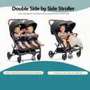 Ultra-Light Double Stroller,Large Wheels,Side by Side,Travel Stroller
