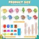 Montessori Dinosaur Toys for Toddlers, Preschool Education Toys for Ages 3 Boys Girls, Wooden Dinosaur Stacking Toys for Toddlers 3-5,Blocks Sorting & Balance Toy, Christmas Birthday Gifts