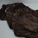 H.VERSAILTEX Velvet Stretch Couch Cushion Cover Plush Cushion Slipcover for Chair Loveseat Sofa Cushion Furniture Protector Seat Cushion Sofa Cover (3 Piece Sofa Cushion Covers, Brown)