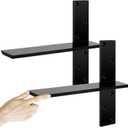 3/8" Thick Heavy-Duty Floating Shower Bench Brackets - 14" L x 2.5" W Wall Mount Bracket, Free Hanging T Shelf Support Brackets for Vanity, Granite Countertops, Dishwashers,Bench Seats (2-Pack)
