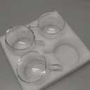 CNGLASS 8oz Double Wall Glass Coffee Mugs,Clear Insulated Espresso Glass Mugs with Handle for Latte,Cappuccino,Coffee,Set of 4