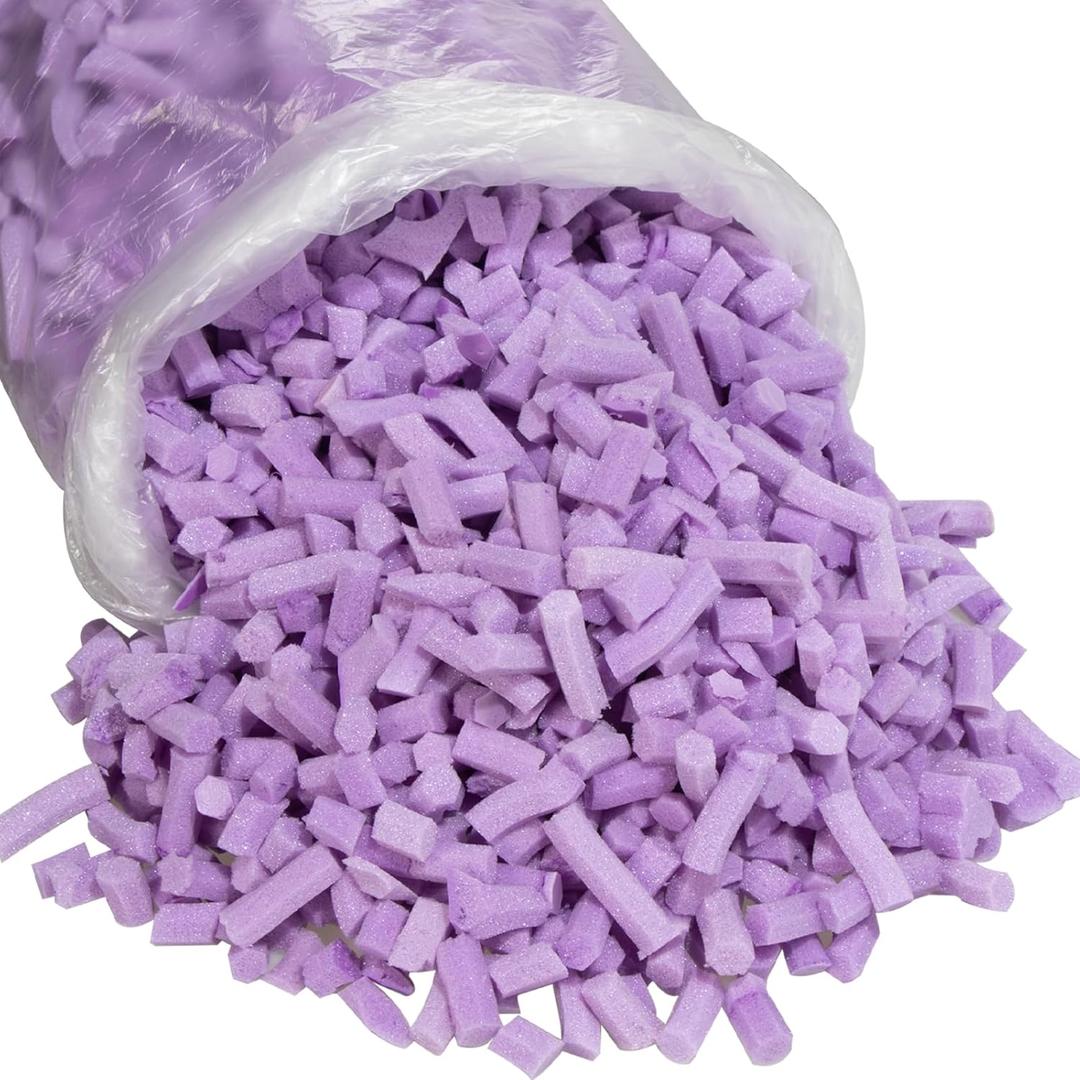 BBGDIPG 30 Pounds Bean Bag Filling, Purple Shredded Memory Foam Filling, Premium Beanbag Filler Suitable for Various Pillows/Punching Bag/Couch Cushions/Pouf/Dog Bed